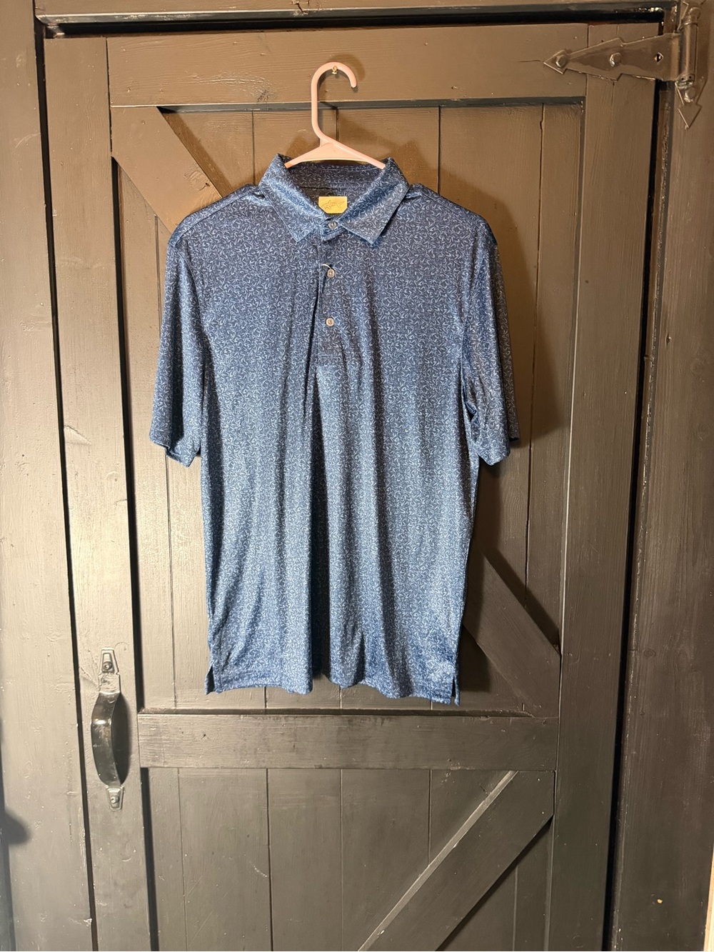 Greg Norman Collection Navy Microprint Polo